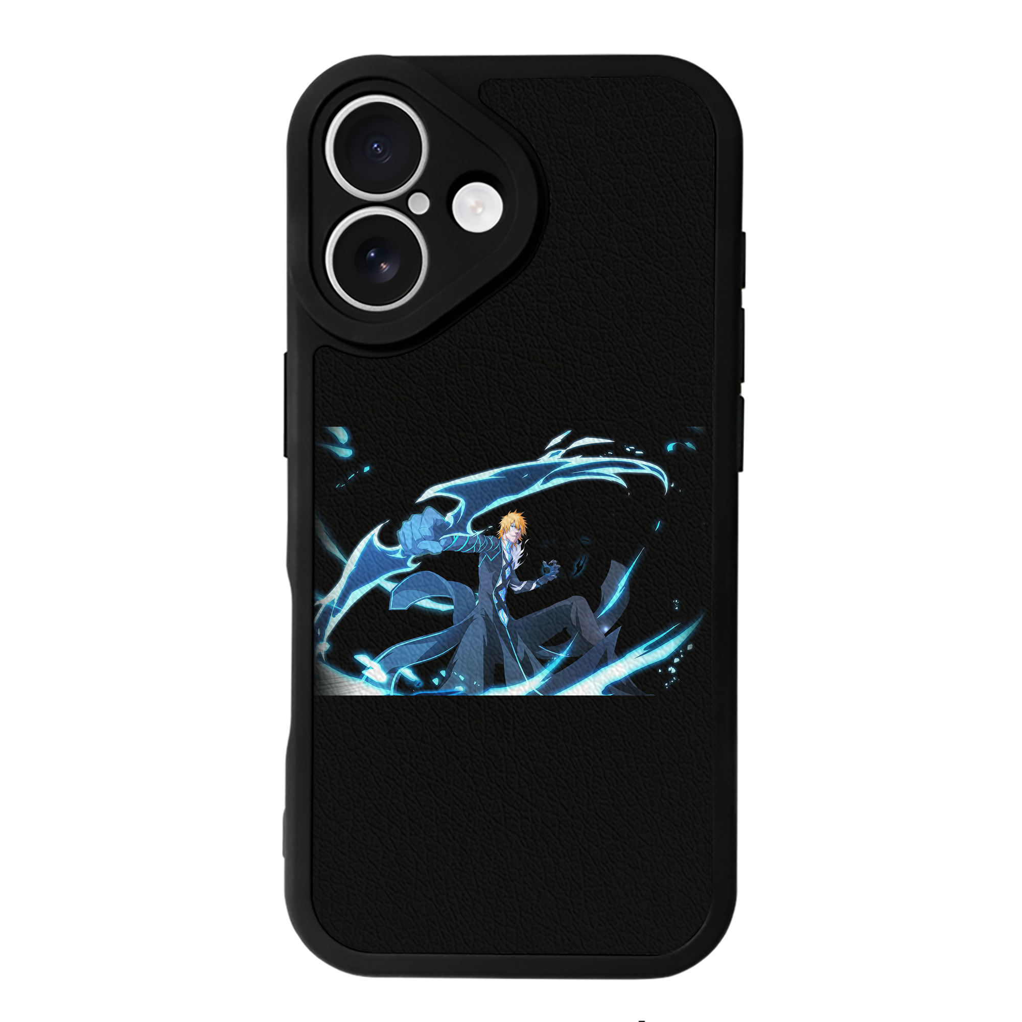 （画像用） ブリーチ 黒崎一護（くろさき いちご）BLEACH Kurosaki Ichigo 【iPhone 16シリーズ対応】シリコンスマホケース（レザー調） 材質：シリコン